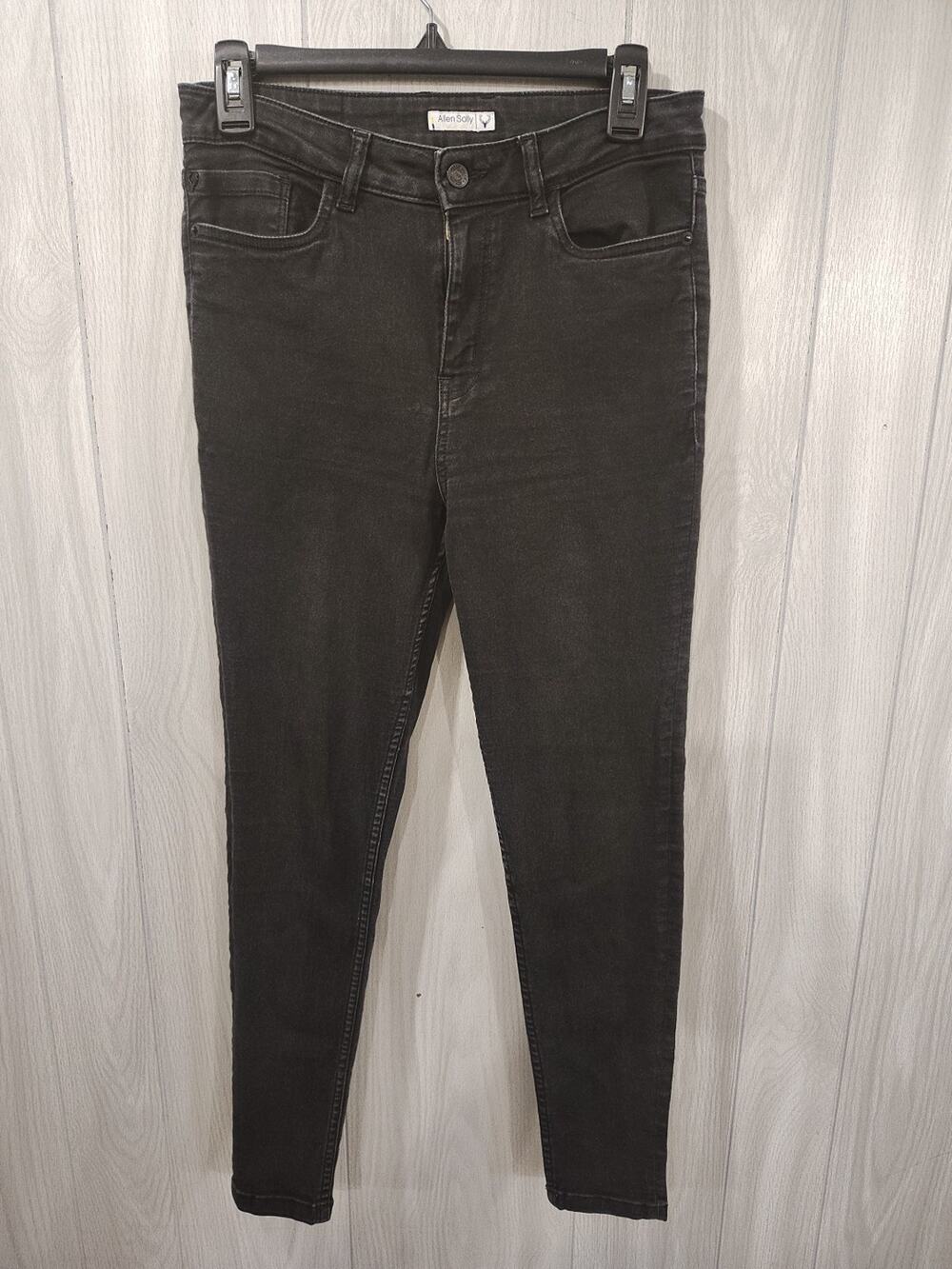 Women's Allen Solly Black Stretchy Tapered Skinny Jeans Gothic Grunge Skater